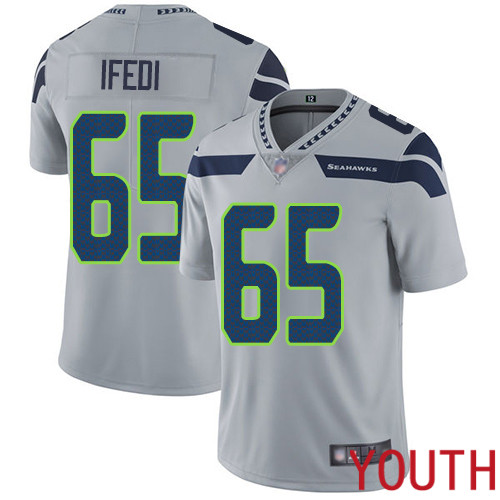 Seattle Seahawks Limited Grey Youth Germain Ifedi Alternate Jersey NFL Football 65 Vapor Untouchable